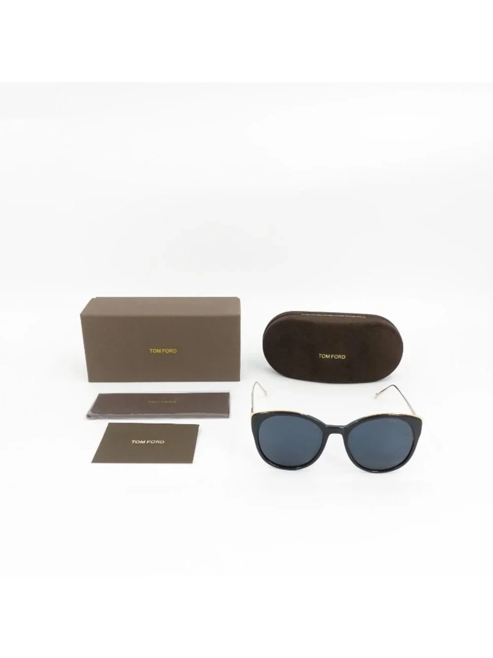 Tom Ford TF641 Round Sunglasses Black and Blue OS
